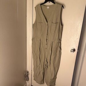a new day linen, Button-Front Jumpsuit